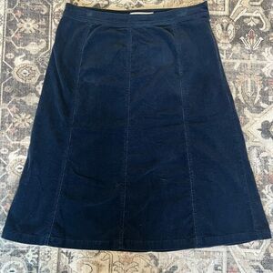 Croft & Barrow Navy Blue Corduroy A Line Skirt with Side Zipper Size 12